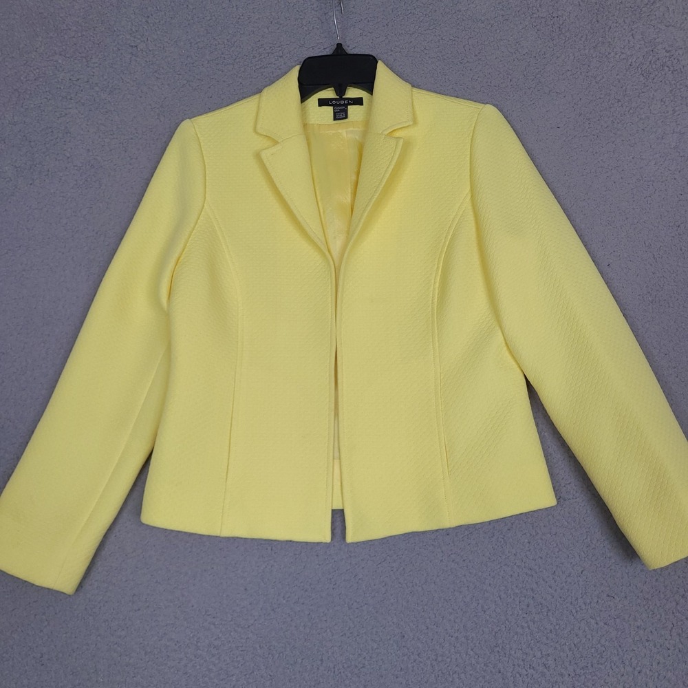 Louben Womens Blazer Jacket Size‎ 4 Yellow Career Office Made In Canada
